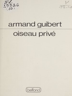 cover image of Oiseau privé